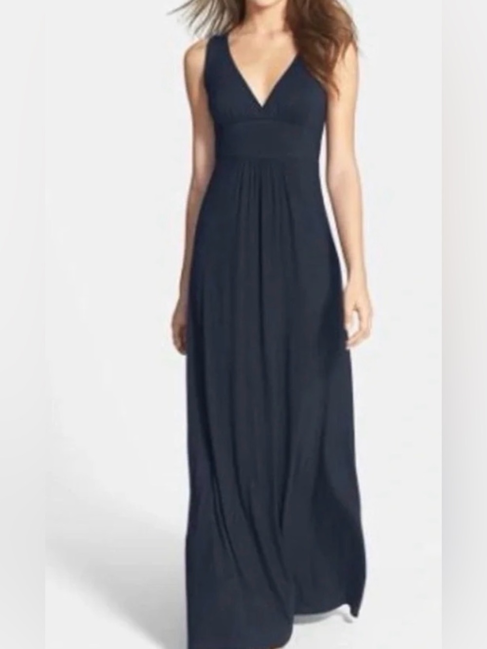 Loveapella Elegant Navy Blue Maxi Dress